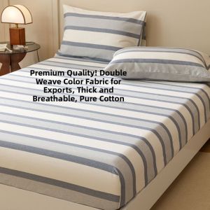 Thickened Pure Cotton Bed Canopy Double Weave Solid Color Dyeing Process All Seasons Queen Size Mattress Cover Bedding Accessories