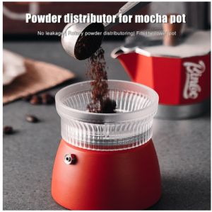 Bincoo Coffee Tamper for 150ML Moka Pot Rotary Powder Dosing Ring Coffee Distributor Espresso Tools for Home Office Cafe Coffee Accessories