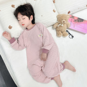 Baby Boys Spring Autumn One-Piece Sleepwear Anti-Cold Velvet Home Clothes Crawling Suit Comfortable Pure Cotton Underwear