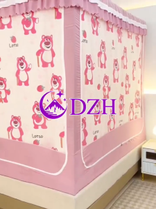 ผ้าม่าน 4 ด้าน ดีไซน์ใหม่มุ้งกันยุง5ฟุต มุ้งกันยุง 6/6.6 ฟุต มุ้งพร้อมผ้าม่าน ผลการแรเงาที่ดีขึ้นโครงสร้างตาข่ายรังผึ้งของเต็นท์สามารถกันยุงได้ดีกว่า