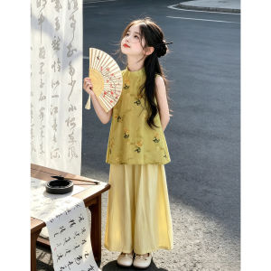 LIREGONGZHU | Chinese Style Childrens Cheongsam Summer Set
