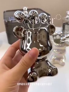 BỘ 6 DĨA INOX ĂN HOA QUẢ KÈM CỐC ĐỰNG HÌNH GẤU