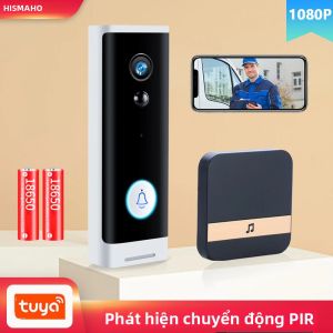 Camera Chuông Cửa Ngoài Trời Tuya WiFi 1080P Video Không Dây Liên Lạc Nội Bộ An Ninh Gia Đình Tương Thích Với Alexa Google Và Smart Life