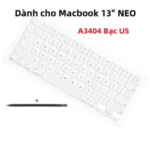 Bộ Keycap Bạc Cho MacBook Neo 13" A3404 - Bộ Nắp Phím Thay Thế Đầy Đủ Cho Bàn Phím Laptop Bố Trí Tiếng Anh Mỹ