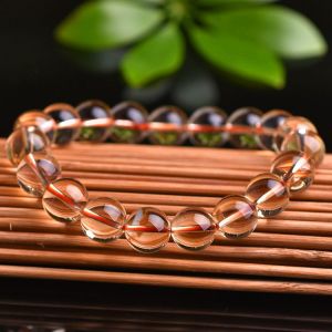 Natural Yellow Crystal Bracelet for Men And Women Summer Lucky Charm Birthday Gift Fashionable Jewelry Half Gemstone Couples Accessory