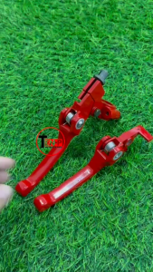 มือเบรค มือครัช แบบย่อมือเบรค สีแดง HONDA CLICK/ MSX/ KLX/ TR/ KTM  ก้านเบรค ก้านครัช แปลงใส่ได้ทุกรุ่น สามารถใช้งานได้ยาวนาน ฮอนด้า