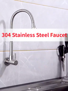 【BUY 1 FREE 1】Kitchen Faucet Stainless 360° Flexible with Sprayer Single Cold Kitchen Wall hanging washing faucet