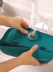 Household Sink Drain Rack Faucet Splash Proof Wash Basin Drain Storage Box Drainage Rack Organizer Rack Storage