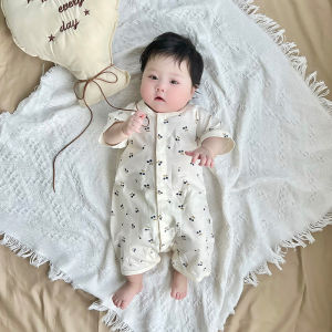 cat and fish | Cotton Summer Jumpsuit for Infants