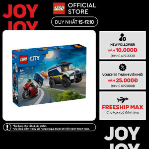 LEGO CITY 60479 Đồ Chơi Lắp Ráp Xe Cảnh Sát Chuyên Dụng Chở Tù Nhân (198 chi tiết)