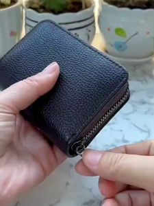 กระเป๋าใส่บัตร หนังแท้ ใช้สำหรับ เก็บบัตร ธนบัตร เหรียญ