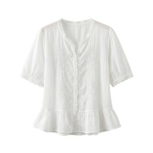 PAIBOLI | Áo Blouse Nữ Tay Bồng Ren Thiết Kế Dáng Đẹp