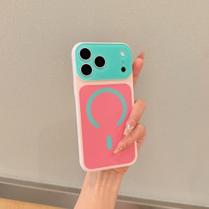 Sandy Finish Colorful Green Contrast Magnetic iPhone Case
