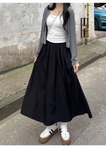 Viscose Linen Thin Yamamoto Style Skirt Womens Summer Plus Size 100.00kg Plus Size Ladies Loose Slim Looking Student Midi Dress