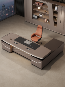 Luxurious Metal Paint Baking Paint Office Desk Chair Combination Simple Modern Managing Director Desk Supervisor Large Desk Computer Desk