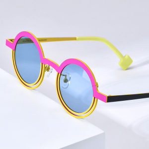 FONEX Titanium Sunglasses Women 2025 New in Brand Design Vintage Retro Round Polarized Sun Glasses Men Japanese Thick Mirrored UV400 Y2K Shades 85822