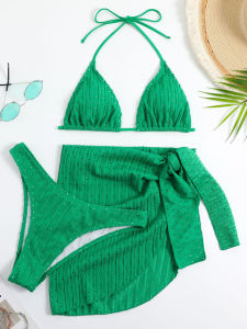 Bộ Đồ Bơi Bikini Màu Hồng Bộ Đồ Bơi Hai Mảnh Có Chân Váy Sarong Quần Áo Bơi Lội Thời Trang Mùa Hè Cho Nữ