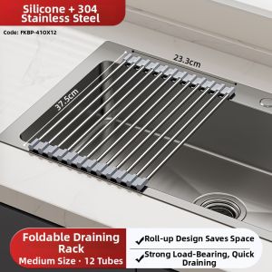 TAOSHI | Folding Stainless Steel Drain Dish Rack