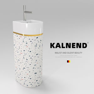 Ceramic Pillar Basin Integrated Hotel Homestay Square Toilet Home Balcony Wash Basin Floor-Standing Wash Basin