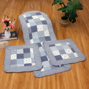 Cotton Quilted Fabric Car Mats Car Cushion Pastoral Mens and Womens Universal Seat Cushion Three-Piece Set All Year Round Universal