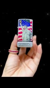 bật lửa zippo sơn tĩnh điện 2 mặt hình nữ thần tự do có mọc đáy  vỏ tặng kèm ruột #159