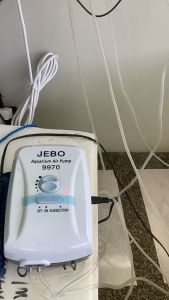 JEBO 9950/9970 AC/DC Rechargeable Dual Air Pump Pond Oxygen Pump  Aquarium Air Pump (For 5 to 75 gallons)