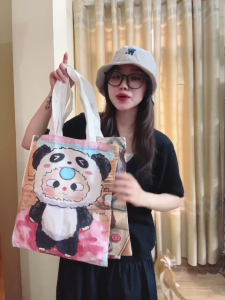 Túi tote nữ túi canvas đeo vai thời trang dáng basic đựng vừa A4 sách vở quần áo hình Babythree cute