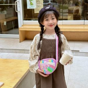 Creative Meteorite Rainbow Princess Bag New 2025 Fashionable Small Crossbody Bag for Girls Baby Coin Purse Childrens Bag