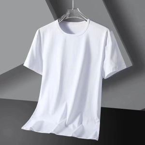 Ice Silk Short Sleeve T-Shirt Mens Summer Thin Mesh Half Sleeve Youth Casual round Neck Top Quality Lightweight Clothing