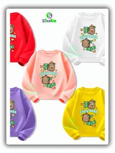 Áo Sweater bé trai va bé gái in hình capybara tiền từ 6kg-32kgATD06