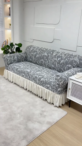 Universal Sarung Sofa 1 2 3 Seater L Shape Full Set Skirt Sofa Cover Slipcover Sofa Protector Sarung Kusyen