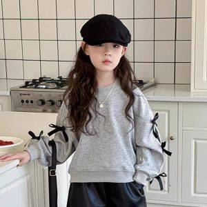 LIREGONGZHU | Short Stylish Grey Childrens Hoodie Spring Autumn