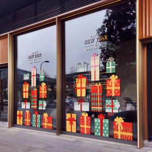 New Year Window Stickers 2026 New Year Decorations Static Cling Glass Door Wall Art Decals Modern Minimalist Style PVC Material