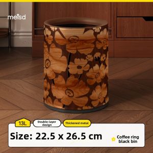 MEISD | Elegant Retro Wooden Finish Trash Can