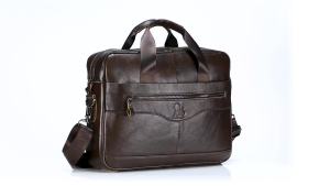 Túi Đựng Máy Tính Da Bò Thật Cỡ Lớn 14 Inch Phong Cách Retro Dành Cho Nam Có Ngăn Bên Trong Thích Hợp Cho Công Việc Và Đi Làm
