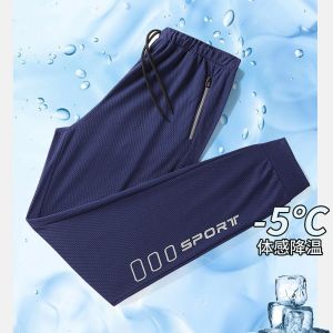 Outdoor Stretch Quick-Dry Pants Mens Plus Size Ice Silk Jogger Pants Sports Pants Running Breathable Quick-Drying Climbing Pants Summer