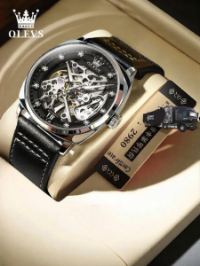 OLEVS | New Automatic Mechanical Watch with Skeleton Design Night Light and Water Resistance