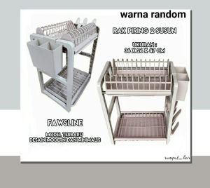 Rak piring plastik minimalis 2 susun fawsline