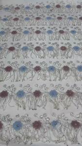 Blue African Groom Beaded Lace Fabric 5 Yards High Quality French Sequins Lace Fabric Nigerian Mesh Wedding Dress Women Sewing