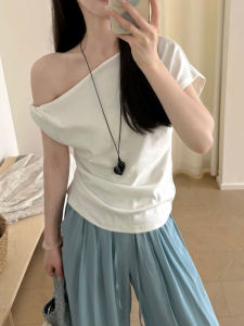 เสื้อยืดคอกลมแขนสั้นทรงหลวมสไตล์เกาหลีสำหรับผู้หญิงในช่วงฤดูร้อน ทรงหลวม ใส่ได้ทั้งในและนอกบ้าน ระบายอากาศได้ดี สวมใส่สบาย