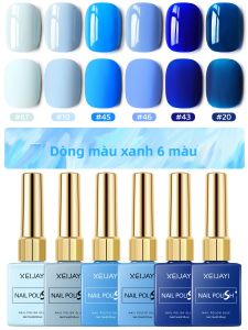 XEIJAYI 6 Cái 15Ml Bộ Sơn Móng Tay Gel Màu Xanh Bán Vĩnh Cửu UV LED Ngâm Tắt Bộ Dụng Cụ Làm Móng Acrylates/Carbamate Copolymer Để Sử Dụng Chuyên Nghiệp