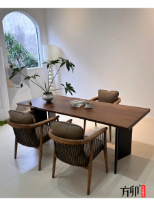 New Chinese Style Tea Table Chair Set Modern Designer Business Office Guest Solid Wood Zen Tea Table Rectangular Shape Luxury Quality