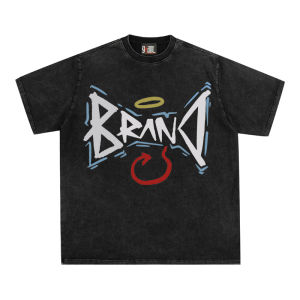 เสื้อยืดคอกลมแขนสั้นผ้าฝ้ายแท้หนา 4 Hearts 260 กรัม สไตล์อเมริกันย้อนยุค สำหรับฤดูร้อน 2025 สำหรับทั้งชายและหญิง