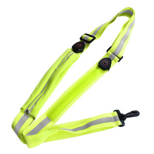 Welcomehome LED Reflective Belt with Pocket Jogging Reflective Band USB Rechargeable Shoulder Strap for Men Women