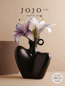 JOJOS L. Ceramic Home Decorations Living Room Decorative Flower Vases Posture PD Minimalist Style Desktop Asymmetrical Flower Pots