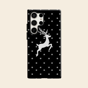 black reindeer polka dot Luxury Fashion Full Lens Protective Case for Samsung Galaxy S26 S25 S24 A56 A36 Plus Ultra