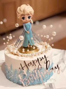 Elsa Princess Cake Decoration Girls Snow Princess Elsa Castle Snowman Snowflake Decoration Acrylic Cartoon Festival Supplies