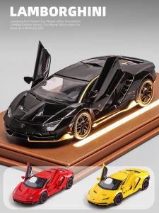 Large 1:24 Lamborghini Toy Car Model Realistic Alloy Diecast Vehicle Boys Racing Car Decoration Collectible Gift for Kids