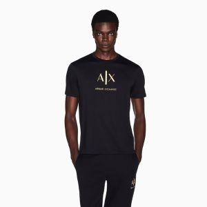 Armani Exchange | Mens Short Sleeve Crew Neck Embroidered Color Block Cotton Tee