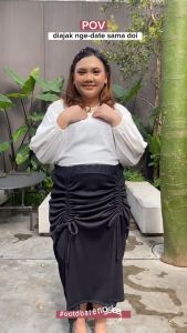Siselyo x Puwputt Reina Skirt Big Size – Rok Panjang Wanita – Rok Serut Wanita Jumbo – Rok Muslim Wanita